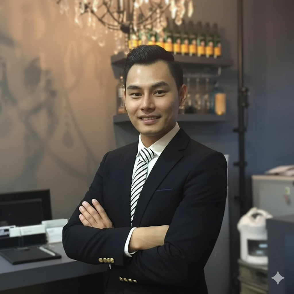 Professional businessman with tablet